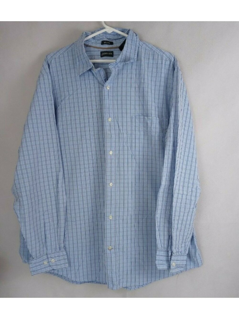 St John's Bay 80's 2 Ply Men's Blue Plaid Casual Dress Shirt Size XLT